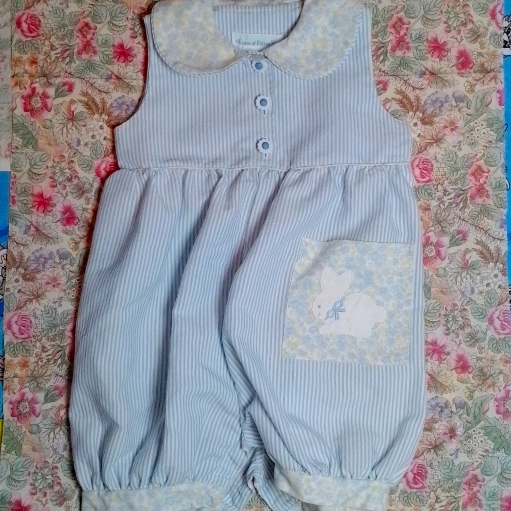 Vintage House of Hatten Inc. 18 months Easter Bunny overalls